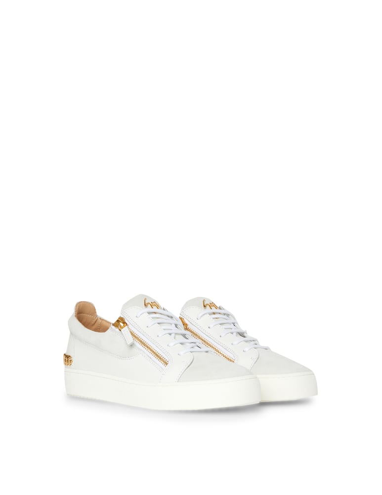 rinascente Giuseppe Zanotti Frankie 2zip low gold chain sneakers