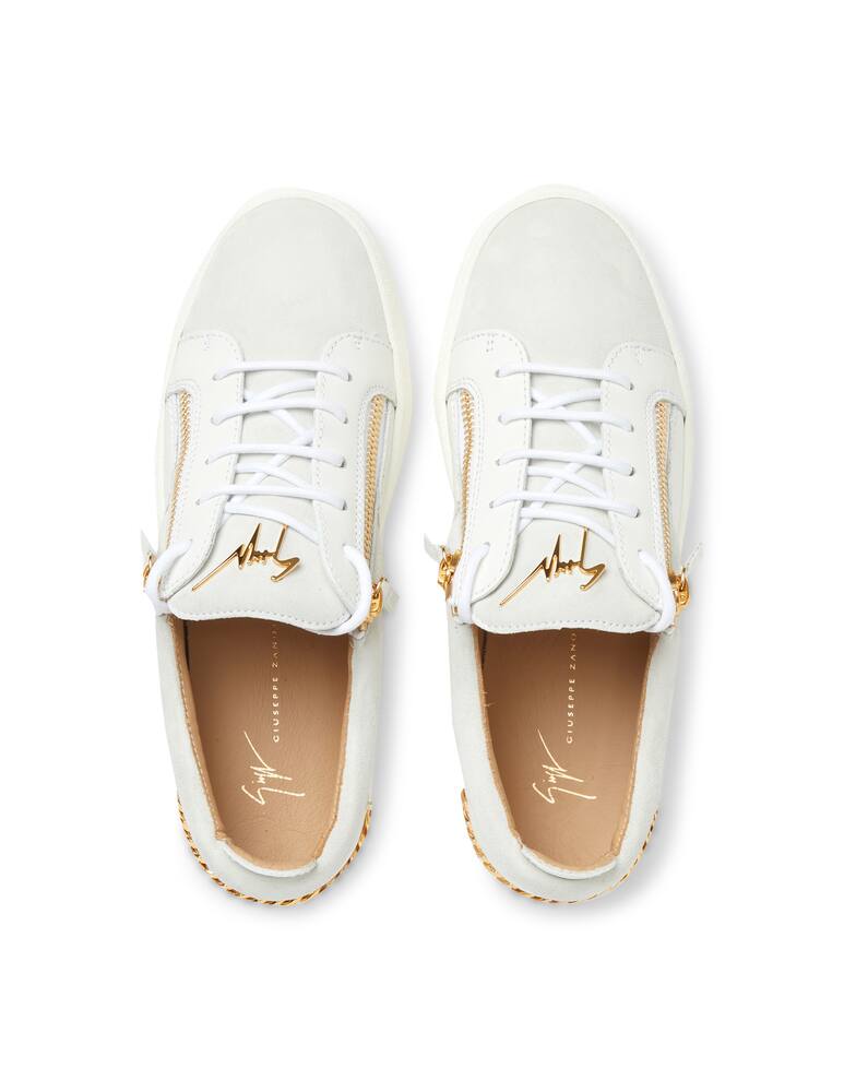 rinascente Giuseppe Zanotti Frankie 2zip low gold chain sneakers