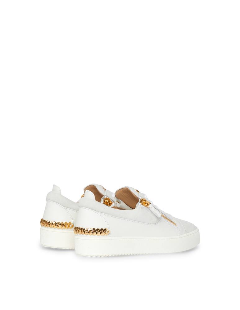 rinascente Giuseppe Zanotti Frankie 2zip low gold chain sneakers