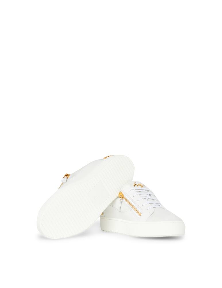 rinascente Giuseppe Zanotti Frankie 2zip low gold chain sneakers