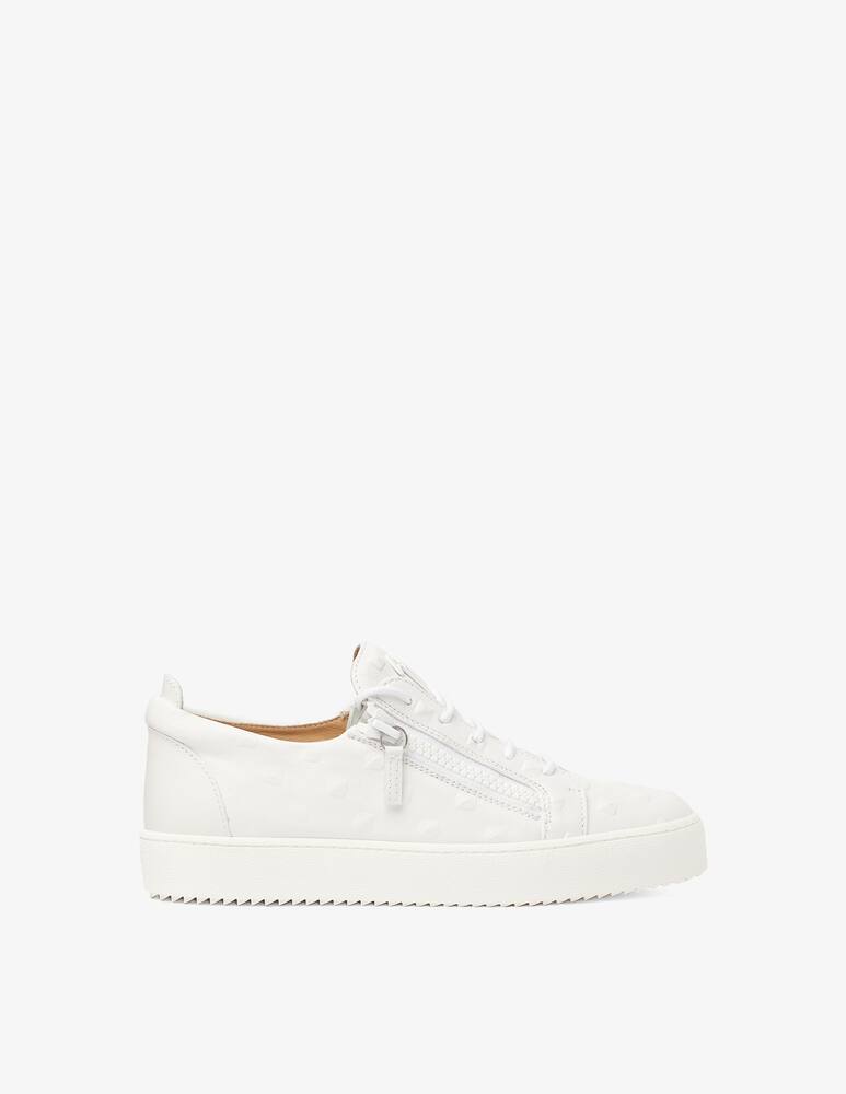 rinascente Giuseppe Zanotti Maylondon zip studs sneakers - white