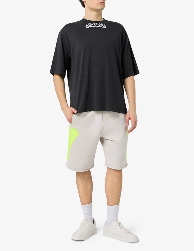 rinascente Disclaimer T-shirt in cotone jersey delavé stampa logo