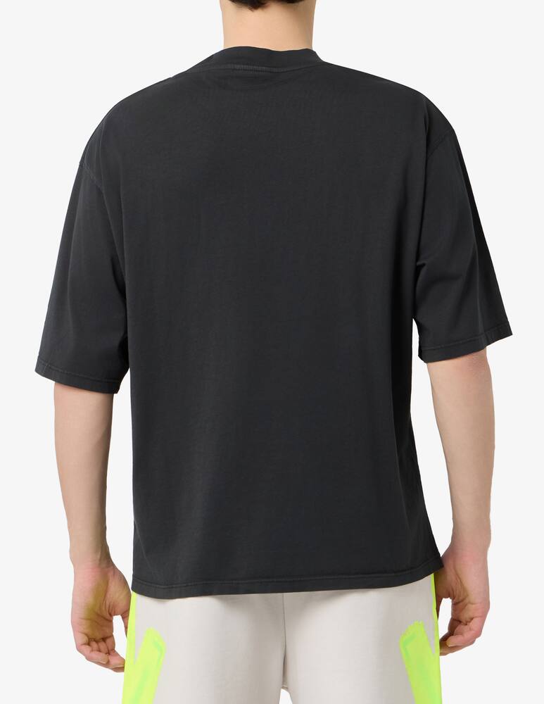 rinascente Disclaimer T-shirt in cotone jersey delavé stampa logo