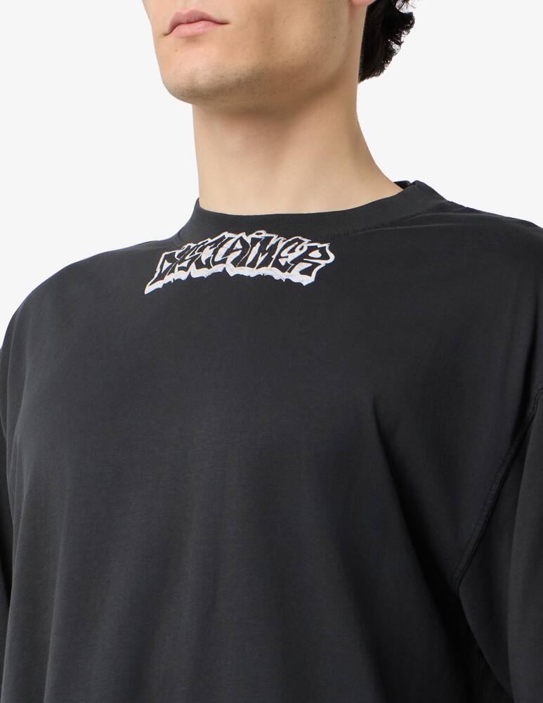 rinascente Disclaimer T-shirt in cotone jersey delavé stampa logo