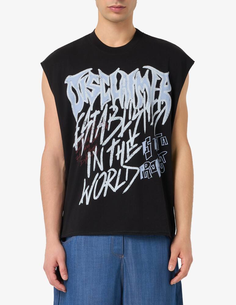 Disclaimer Sleeveless jersey logo t-shirt - picture 1