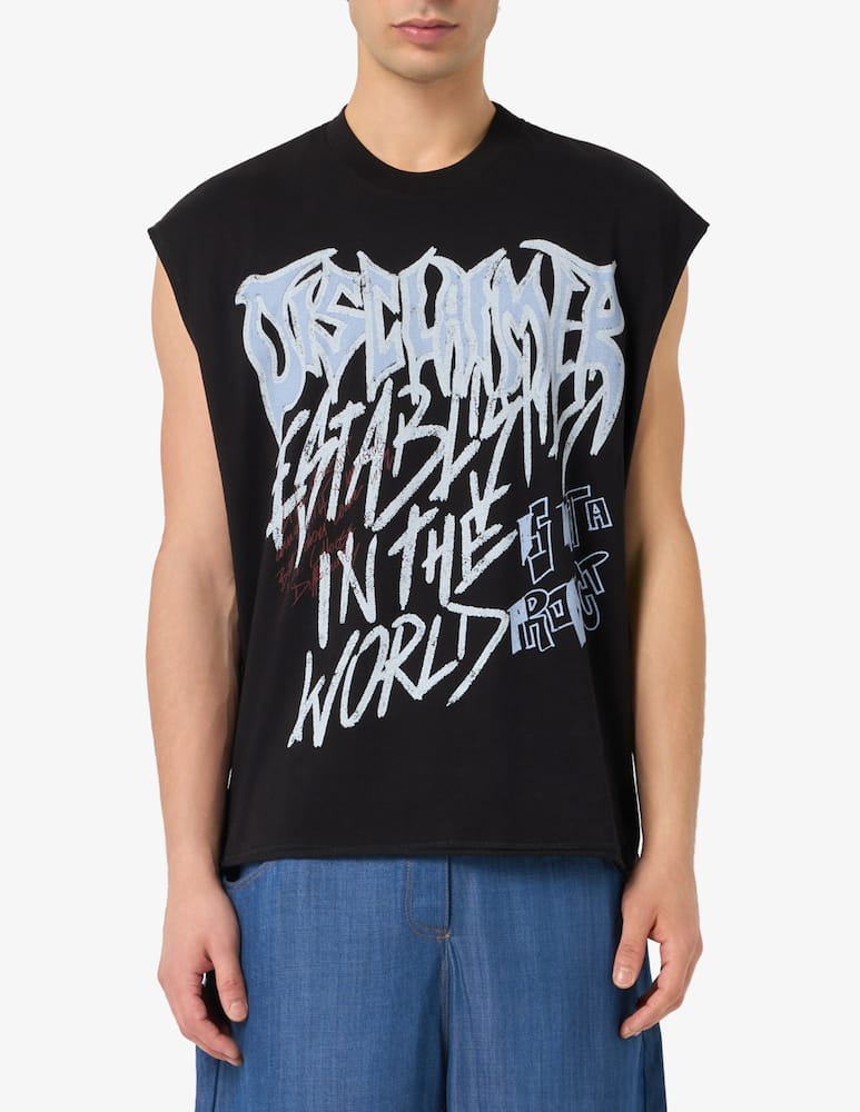 rinascente Disclaimer Sleeveless jersey logo t-shirt