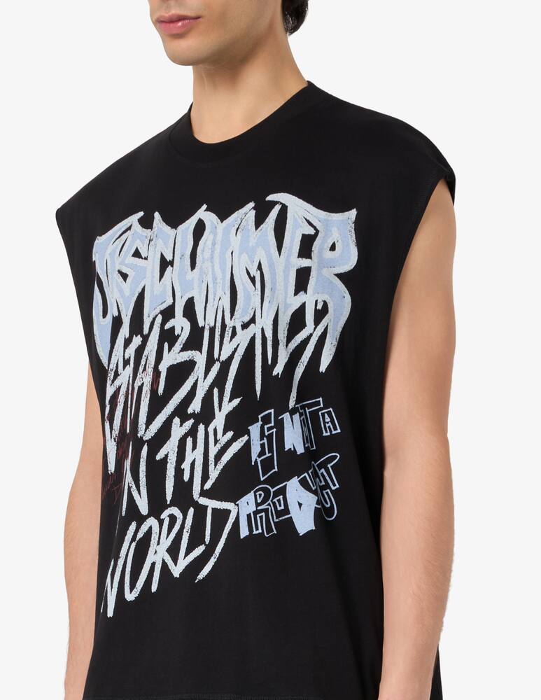 Disclaimer Sleeveless jersey logo t-shirt - picture 4