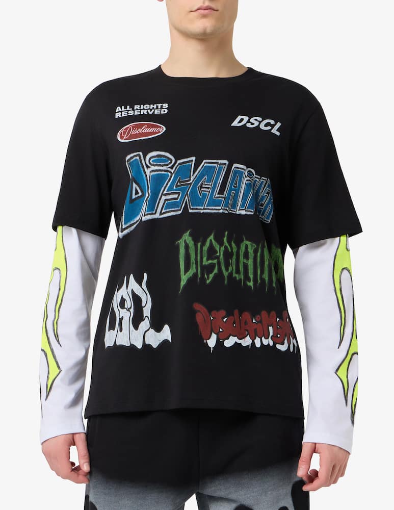 rinascente Disclaimer Layered print long sleeve t-shirt