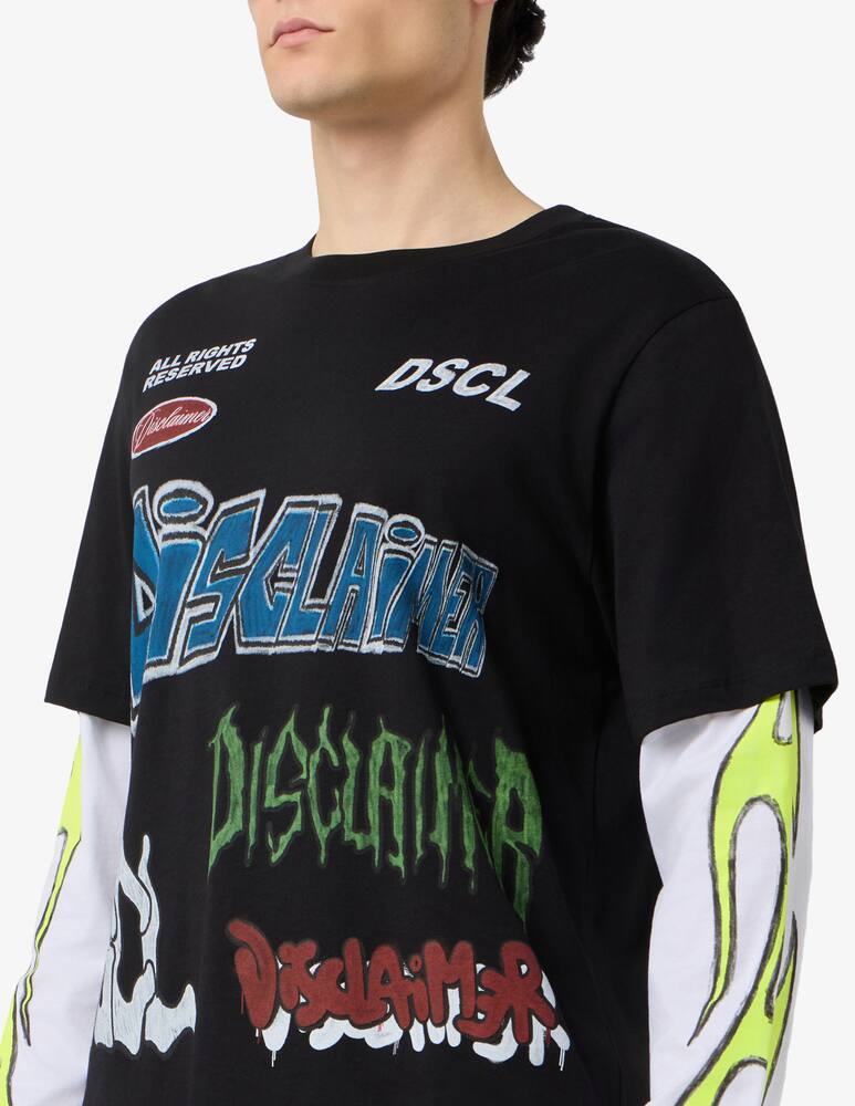 rinascente Disclaimer Layered print long sleeve t-shirt