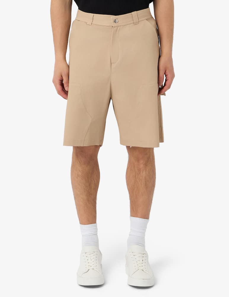 rinascente Disclaimer Gabardine bermuda with logo pocket