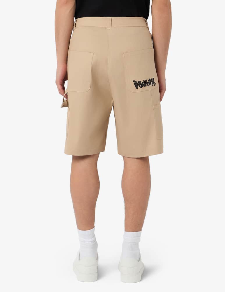 rinascente Disclaimer Gabardine bermuda with logo pocket