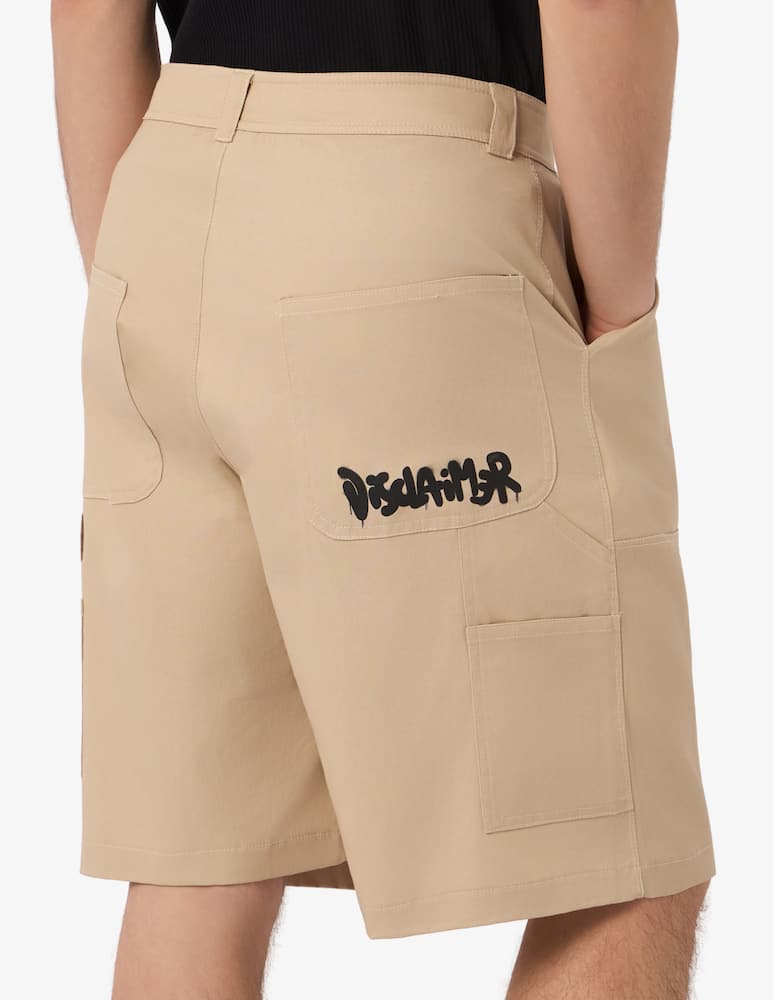 rinascente Disclaimer Gabardine bermuda with logo pocket