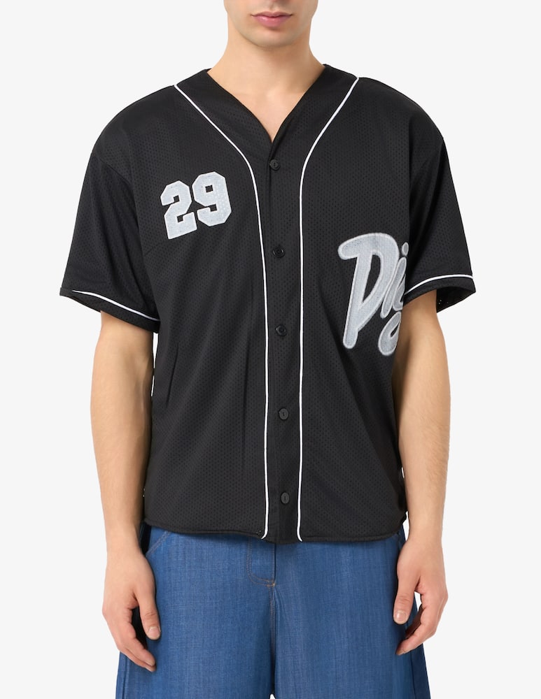 rinascente Disclaimer Mesh baseball shirt