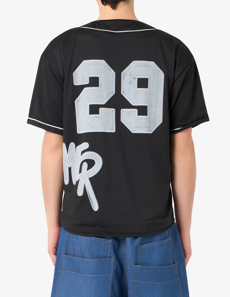 rinascente Disclaimer Mesh baseball shirt
