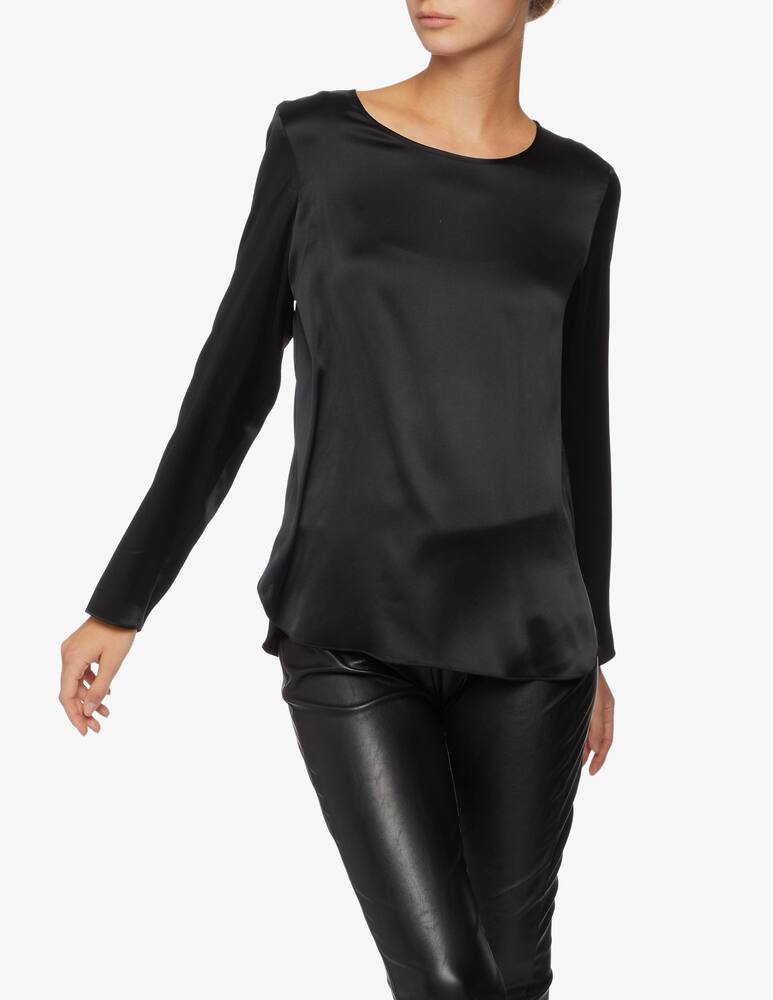 rinascente MM Blusa manica lunga in raso di seta Moldava