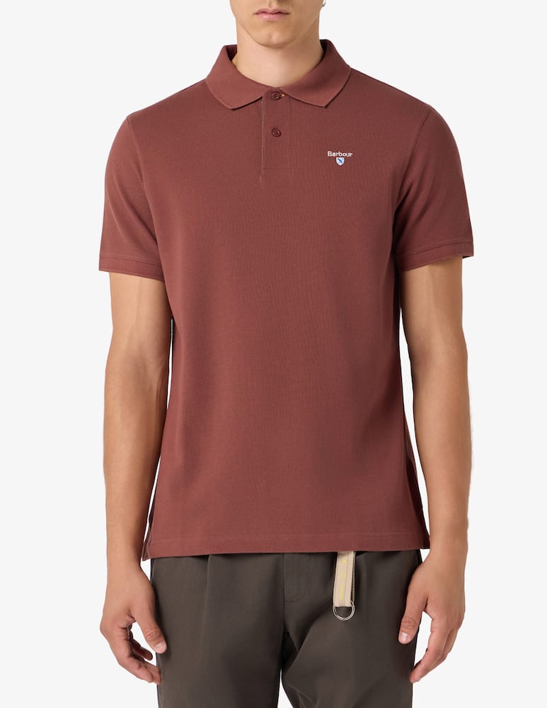 Barbour Piqué polo shirt with tartan - picture 1 Barbour Piqué polo shirt with tartan - picture 1