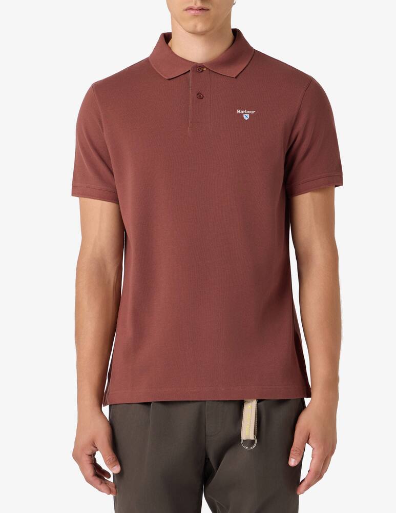rinascente Barbour Piqué polo shirt with tartan 