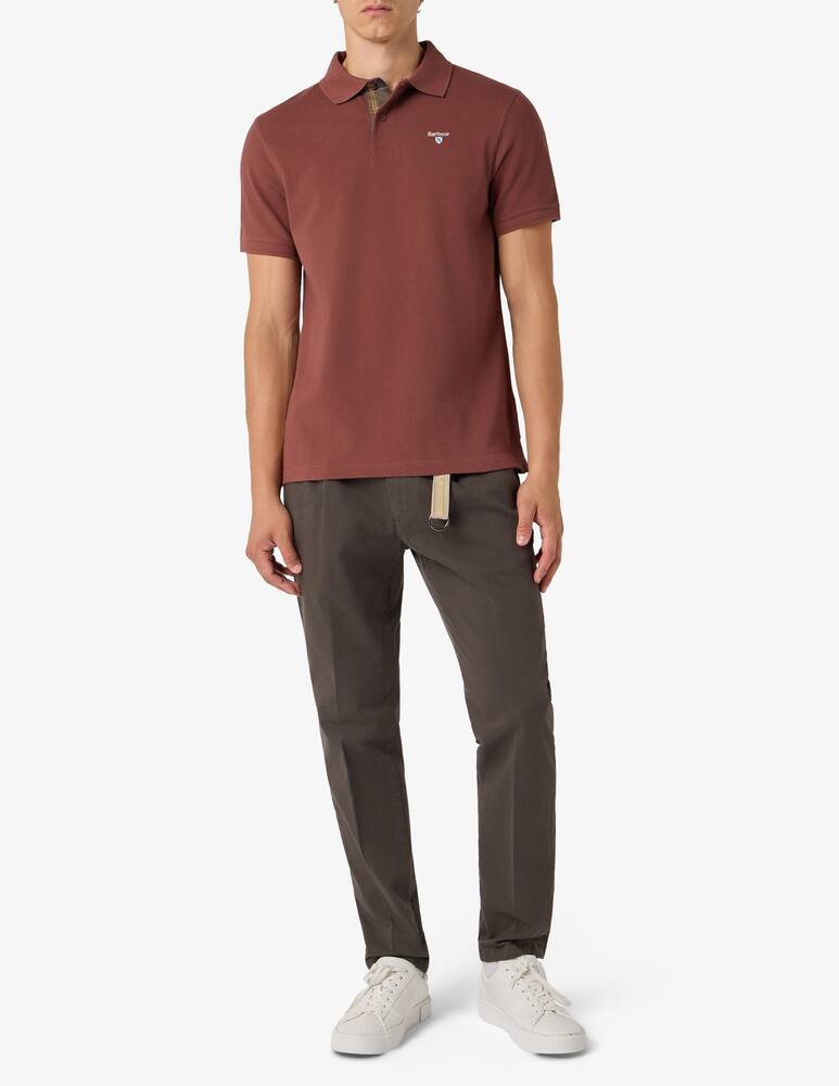 rinascente Barbour Piqué polo shirt with tartan 