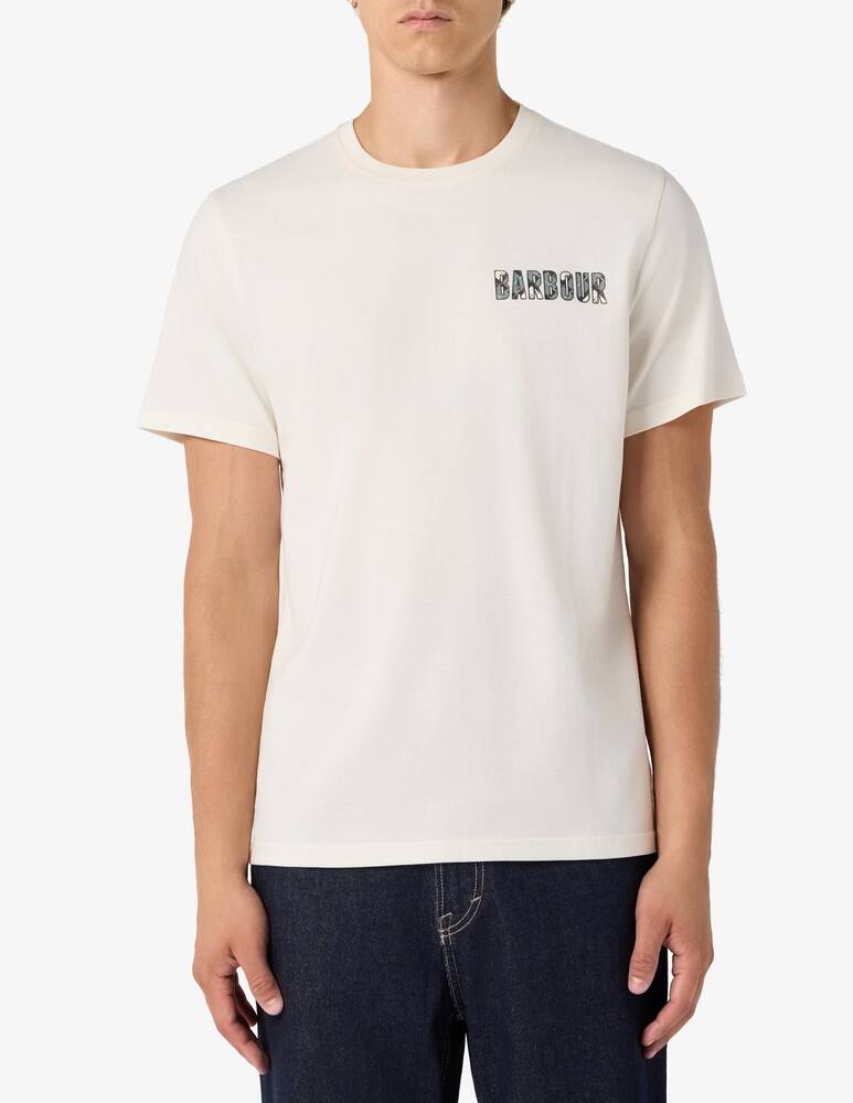 rinascente Barbour Birdsall tartan logo t-shirt