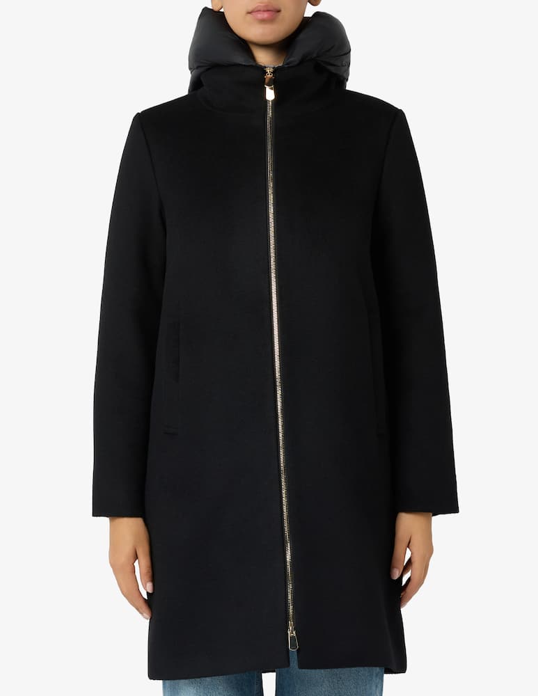 SEVENTY Cappotto in lana e nylon con cappuccio - immagine 1 SEVENTY Cappotto in lana e nylon con cappuccio - immagine 1