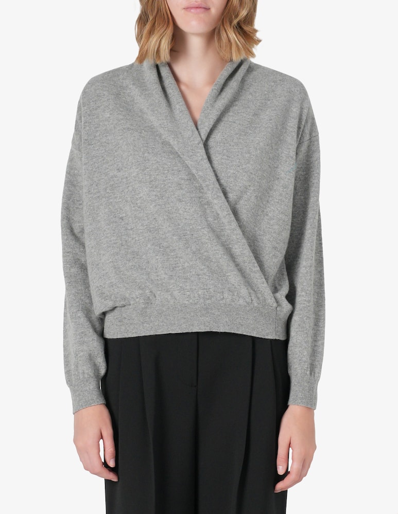 rinascente SEVENTY Wrap neck wool jumper
