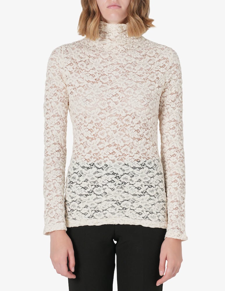 rinascente SEVENTY Lace stretch turtleneck top