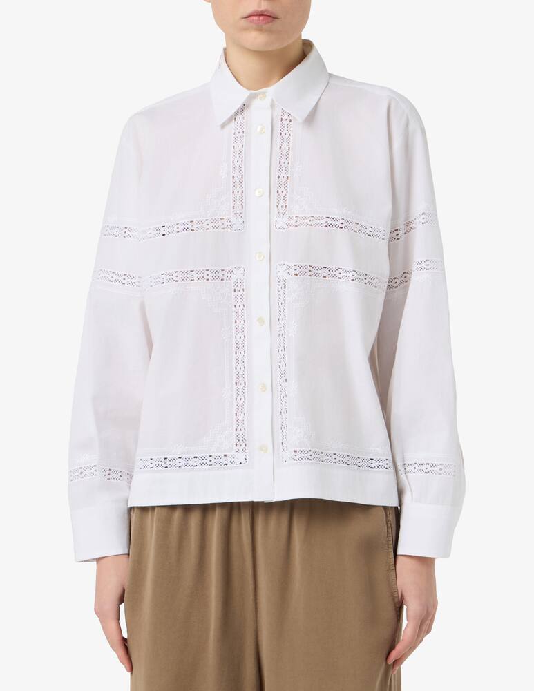 19.70 Seventy Camicia in popeline di cotone con inserti pizzo - immagine 1 19.70 Seventy Camicia in popeline di cotone con inserti pizzo - immagine 1