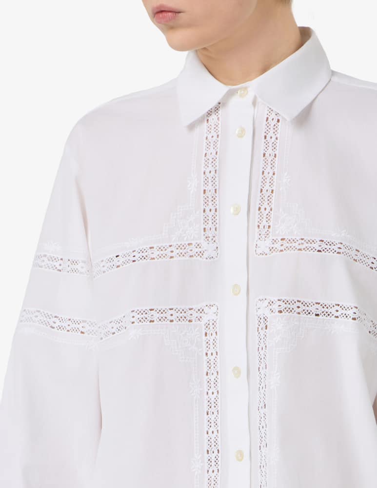 19.70 Seventy Camicia in popeline di cotone con inserti pizzo - immagine 4 19.70 Seventy Camicia in popeline di cotone con inserti pizzo - immagine 4