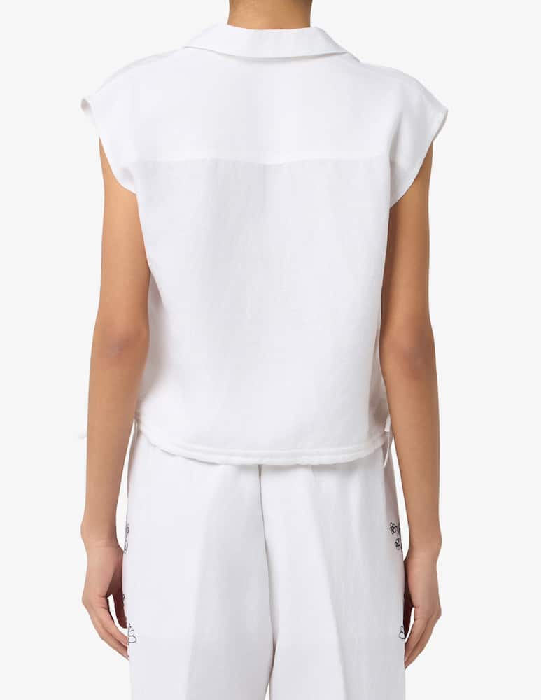 rinascente 19.70 Seventy Embroidered linen blend blouse