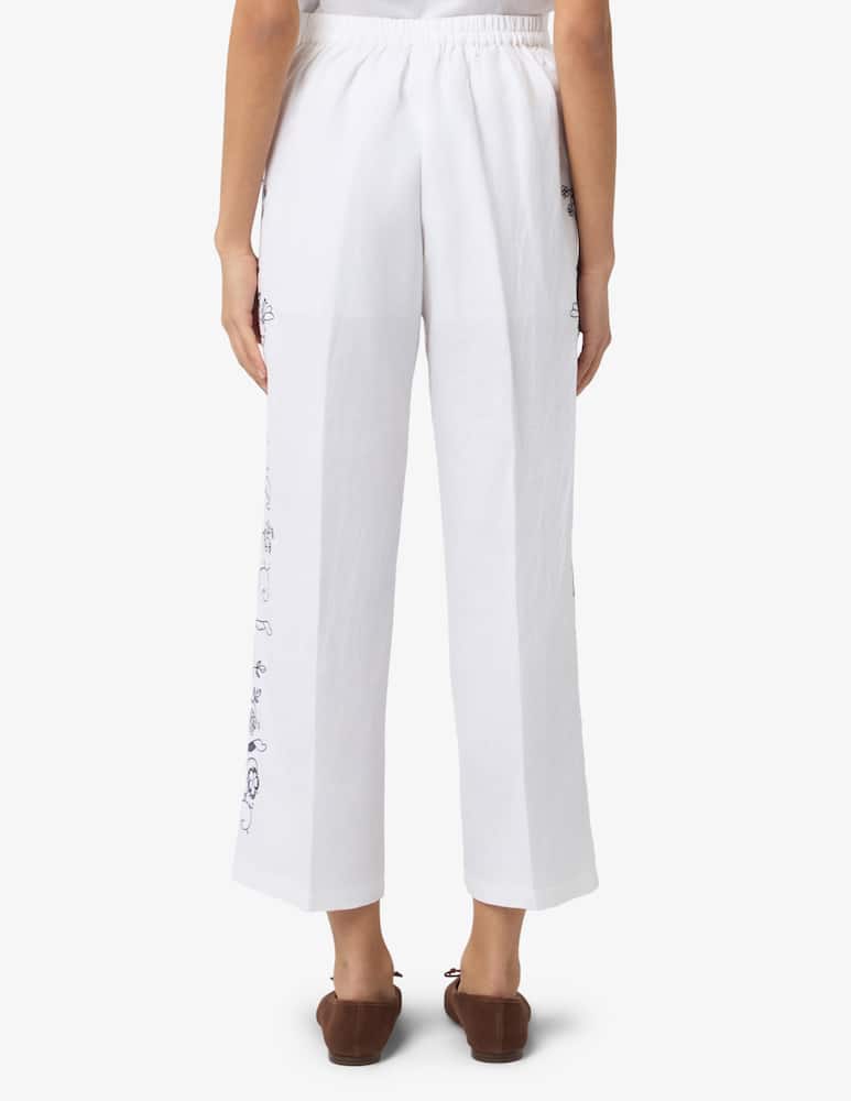 rinascente 19.70 Seventy Embroidered linen blend trousers