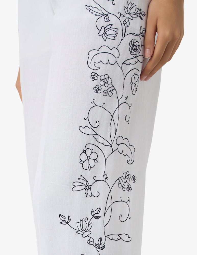 rinascente 19.70 Seventy Embroidered linen blend trousers