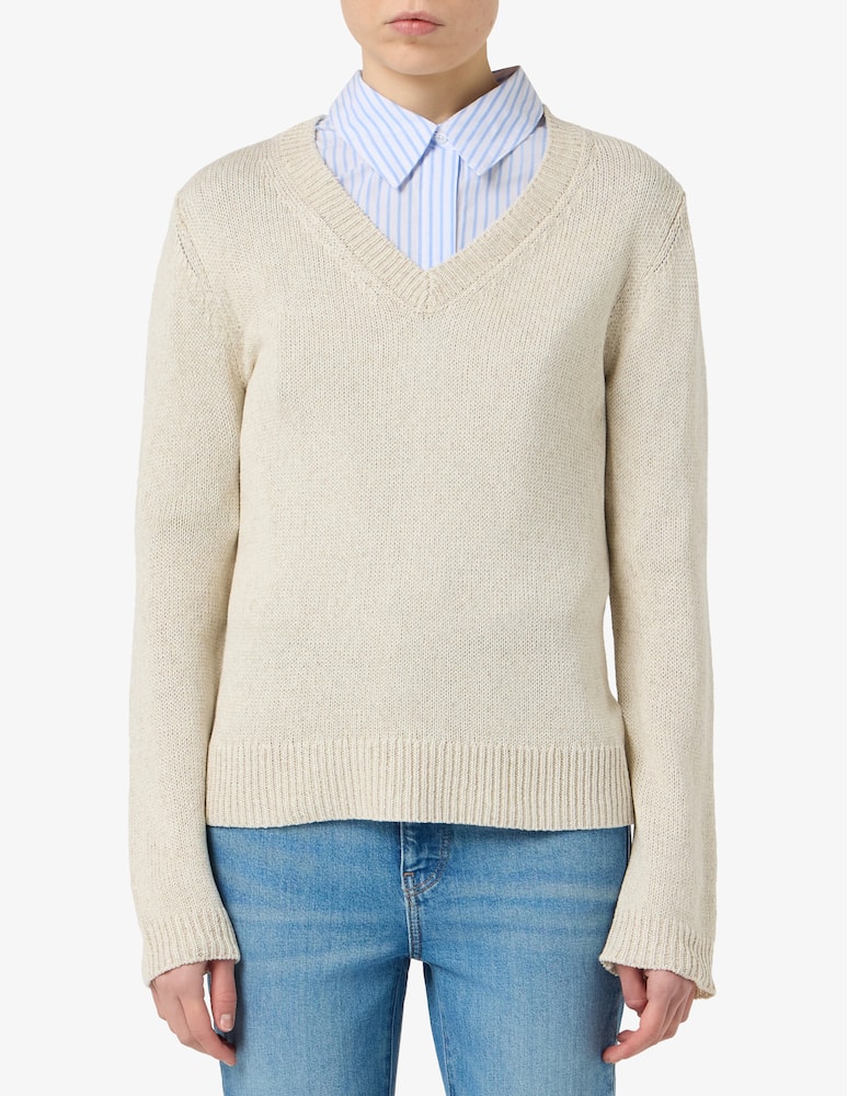 rinascente 19.70 Seventy Linen blend v neck jumper