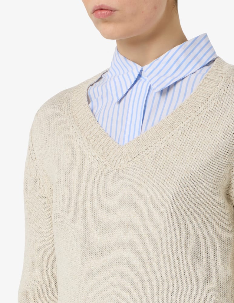 rinascente 19.70 Seventy Linen blend v neck jumper