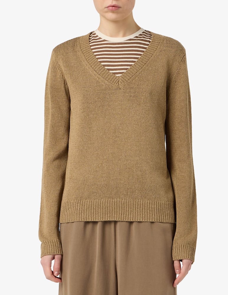 rinascente 19.70 Seventy Linen blend v neck jumper