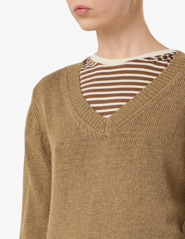 rinascente 19.70 Seventy Linen blend v neck jumper