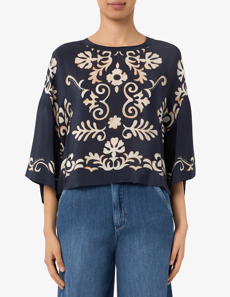 rinascente 19.70 Seventy Ornamental viscose blouse