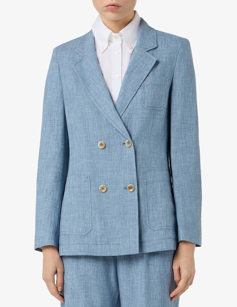 19.70 Seventy Blazer doppiopetto in misto lino - immagine 1 19.70 Seventy Blazer doppiopetto in misto lino - immagine 1