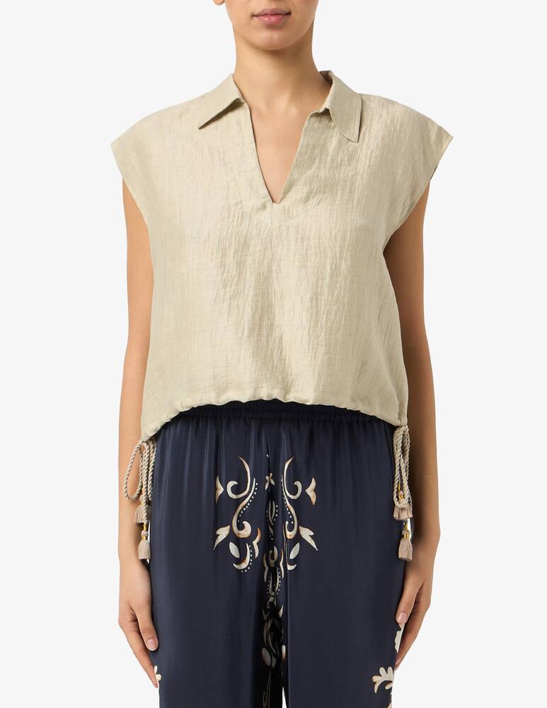 19.70 Seventy Blusa misto lino corta - immagine 1 19.70 Seventy Blusa misto lino corta - immagine 1