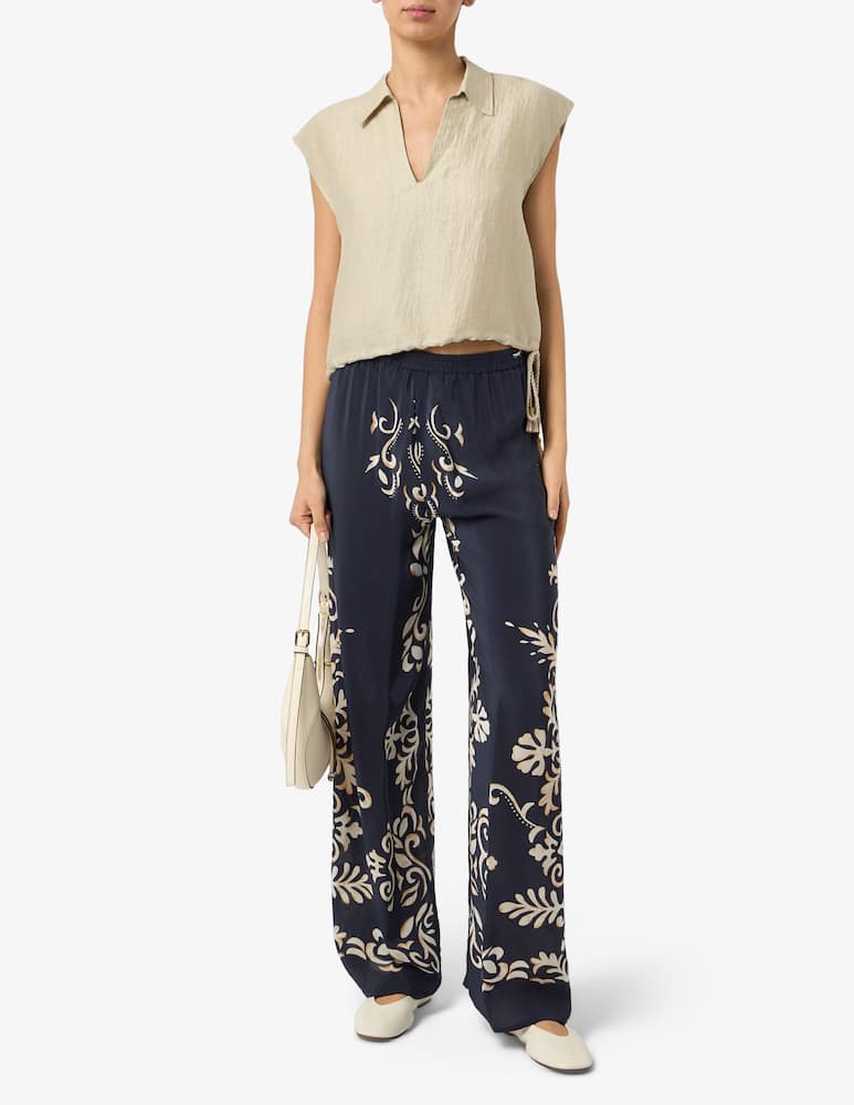 rinascente 19.70 Seventy Linen blend drawstring blouse