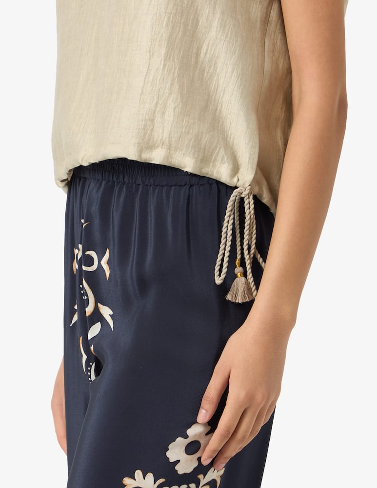 rinascente 19.70 Seventy Linen blend drawstring blouse