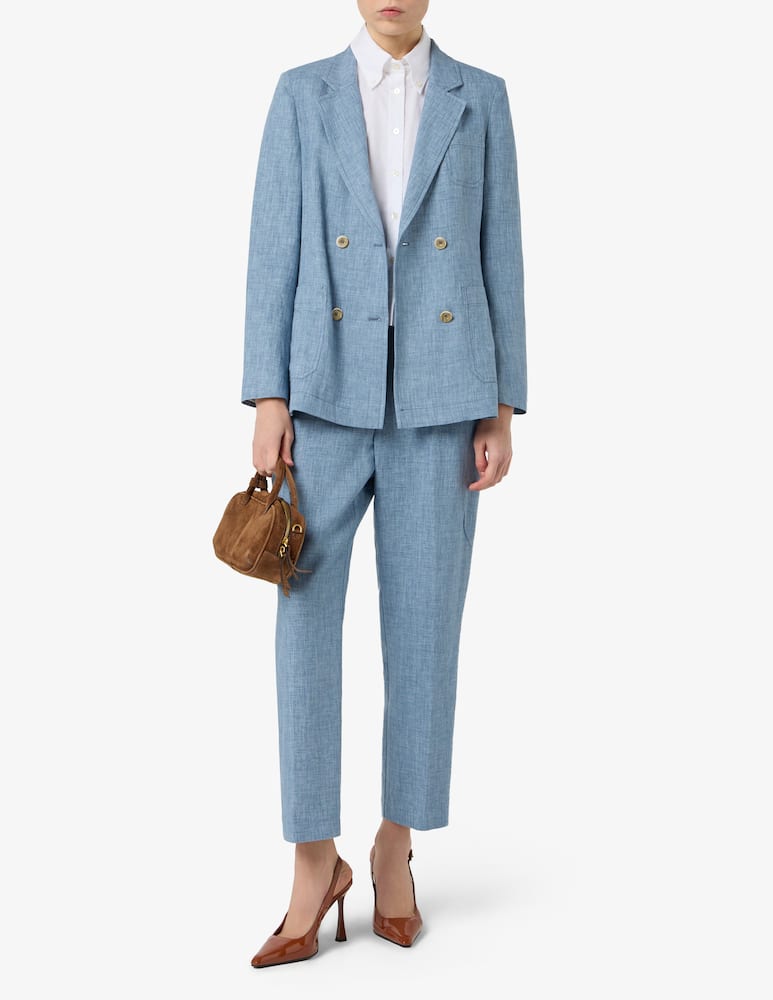 rinascente 19.70 Seventy Linen blend slim-fit trousers