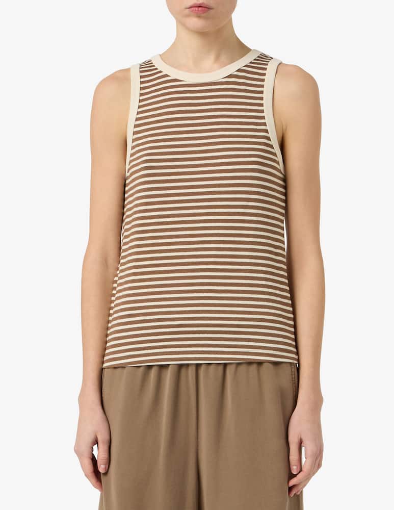 rinascente 19.70 Seventy Striped linen blend tank top