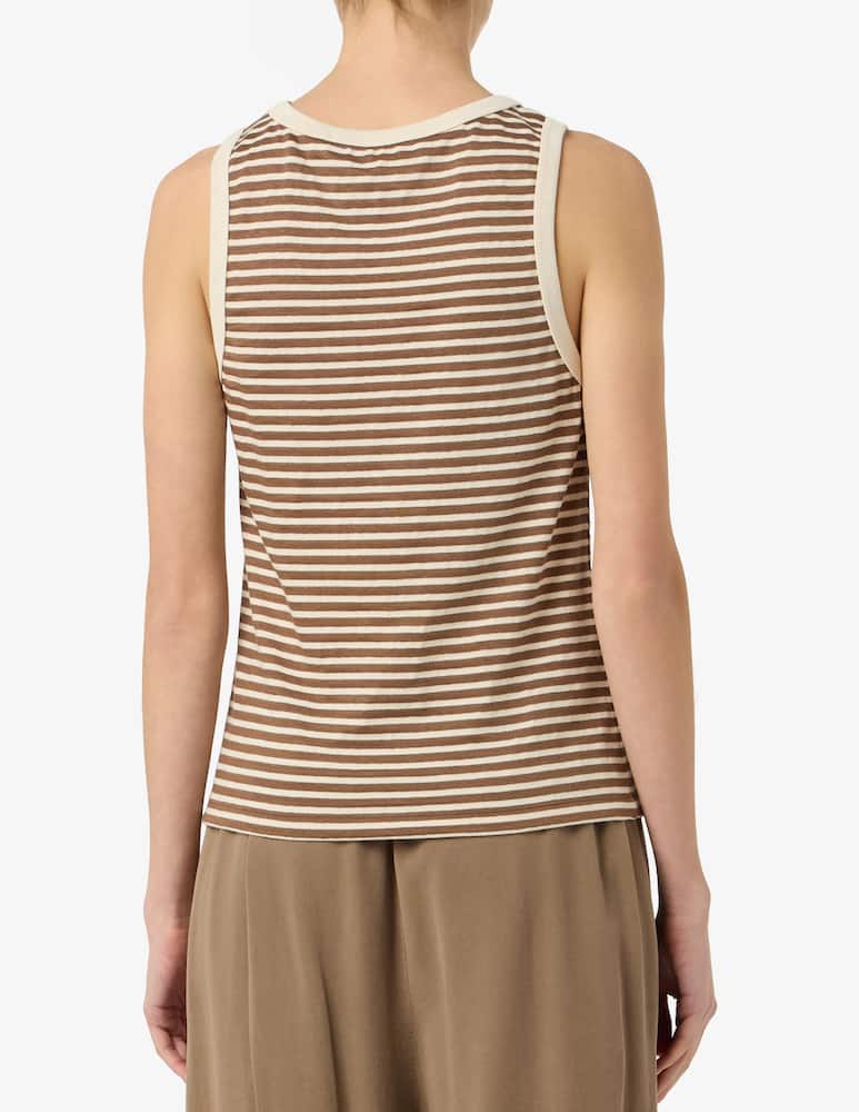 rinascente 19.70 Seventy Striped linen blend tank top