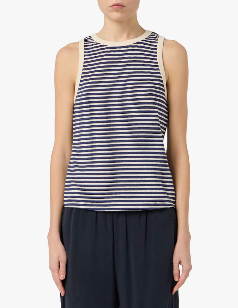 rinascente 19.70 Seventy Striped linen blend tank top