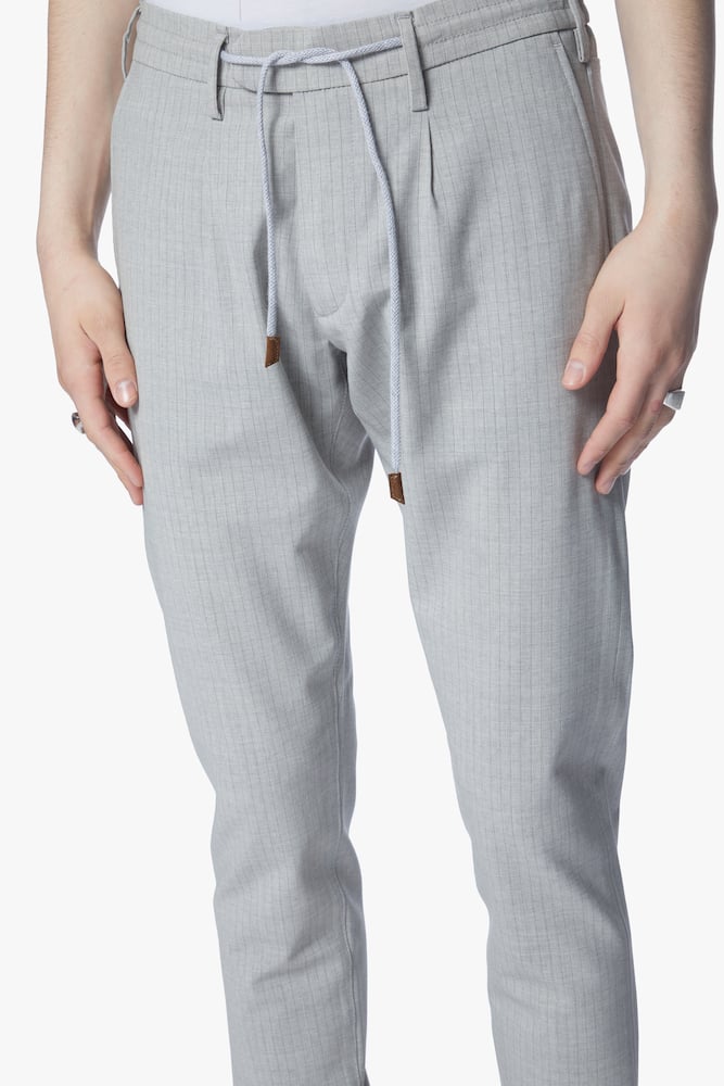 rinascente Eleventy Pantalone jogger lana stretch a righe - grigio