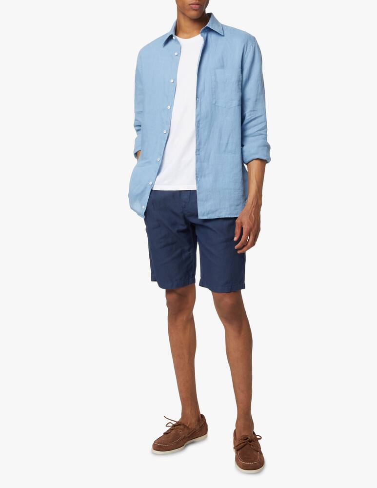 Eleventy Cotton linen jogger shorts - blue - picture 1
