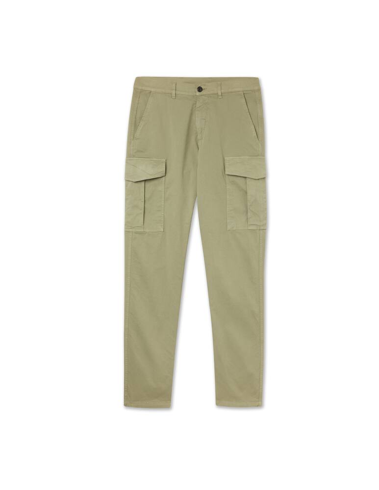 Shop Eleventy Stretch cotton cargo pant green on Rinascente
