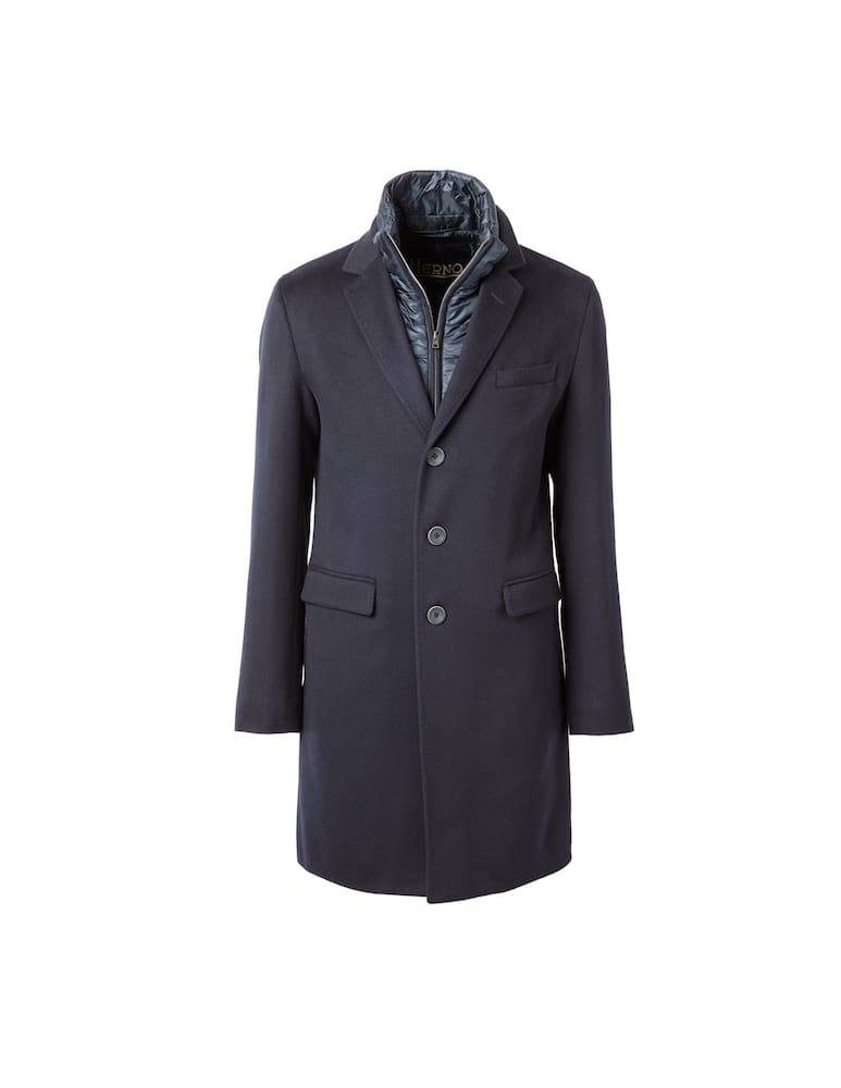 rinascente Herno Cappotto in cashmere con pettorina in nylon ultralight
