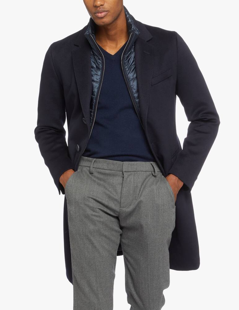 rinascente Herno Cappotto in cashmere con pettorina in nylon ultralight