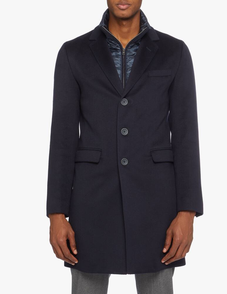 rinascente Herno Cappotto in cashmere con pettorina in nylon ultralight